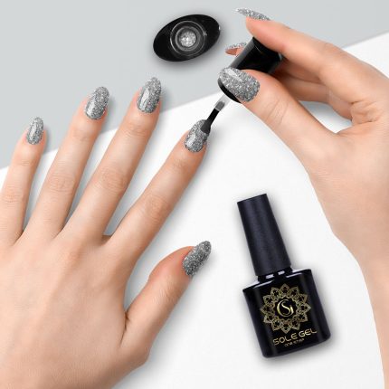 ONE STEP gēla nagu laka SOLE GEL SILVER GLITTER 207