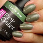 Profesionāla, noturīga gēla laka Pink Gellac Nr.115 Army Green 15 ml.