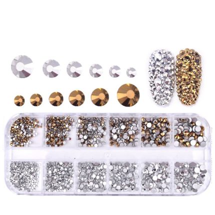 3D akmeņi nagu mākslai Silver/Gold