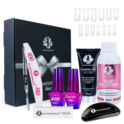 Nagu pieaudzēšanas komplekts Powder Gel Box - Baltā krāsā