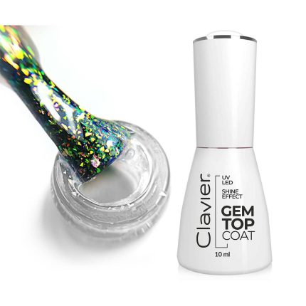 Virsējais spīduma TOP slānis Gem Top Coat Clavier - Opal 10ml.