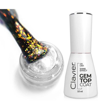 Virsējais spīduma TOP slānis Gem Top Coat Clavier - Ruby 10ml.