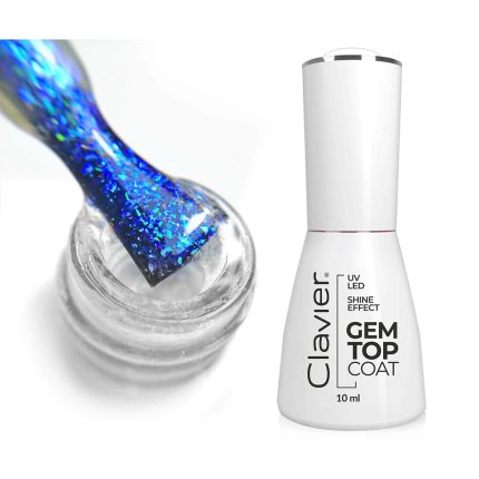Virsējais spīduma TOP slānis Gem Top Coat Clavier - Sapphire 10ml.