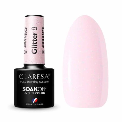 Gēla nagu laka CLARESA Nr.8 Glitter 5g.