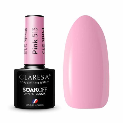 Gēla nagu laka CLARESA Nr.513 Pink 5g.