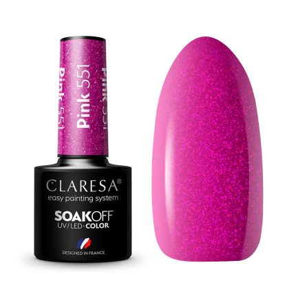 Gēla nagu laka CLARESA Nr. 551 Pink 5g.