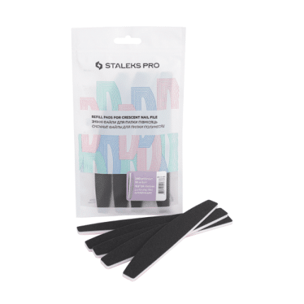 STALEKS maināmi, polsterēti abrazīvie līdzekļi pusmēness formas vīlēm, 10 gab.