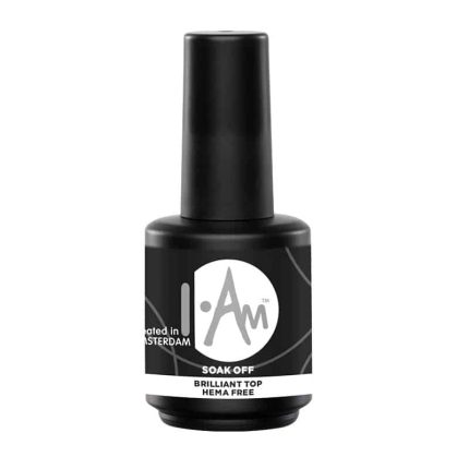 I.Am Soak Off No-Cleanse Brilliant Top HEMA FREE – virsējais slānis bez lipīguma 7-15ml.