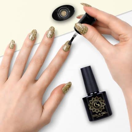 ONE STEP gēla nagu laka SOLE GEL GLITTER GOLD 201