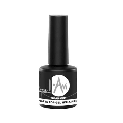 I.Am Soak Off Matte Top Gel HEMA FREE – matēts virsējais slānis, 7ml.