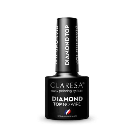 Gēla lakas pēdējais slānis CLARESA DIAMOND TOP NO WIPE 5g.