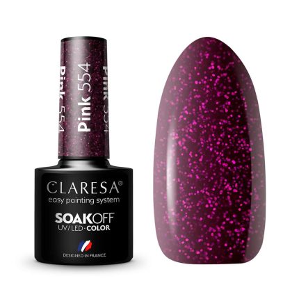 Gēla nagu laka CLARESA Nr. 554 Pink 5g.