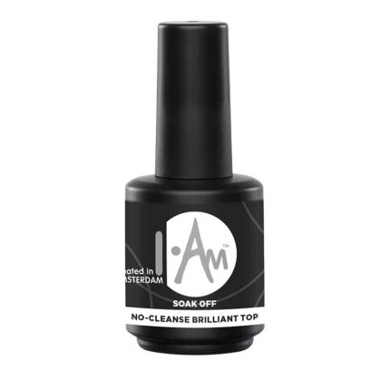 I.Am Soak Off No-Cleanse Brilliant Top - virsējais slānis bez lipīguma 15ml.