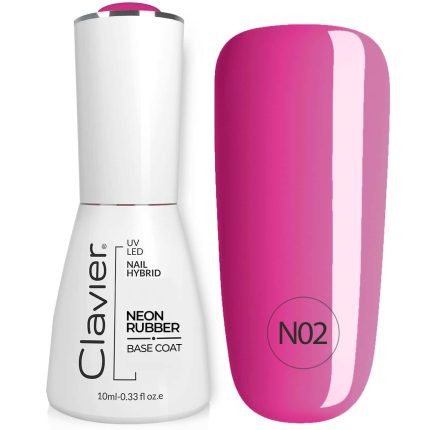 Krāsaina gumijas bāze nagiem Luxury NEON Rubber Base 10ml. Purple Rainbow N02