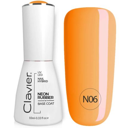 Krāsaina gumijas bāze nagiem Luxury NEON Rubber Base 10ml. Orange Rainbow N06