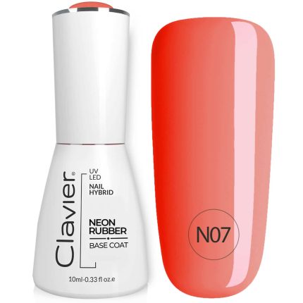Krāsaina gumijas bāze nagiem Luxury NEON Rubber Base 10ml. Red Rainbow N07