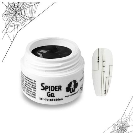 Spalvotas gelis nagų dailei Alle Spider Gel 5g. Juoda