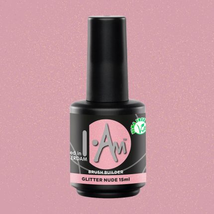 I.Am Brush Builder - gēls pudelītē, GLITTER NUDE, 15ml.