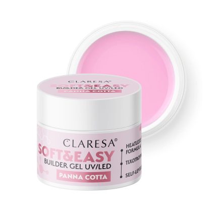 Vienfāzes būvgēls nagiem CLARESA SOFT&EASY BUILDER GEL Panna Cotta 12g
