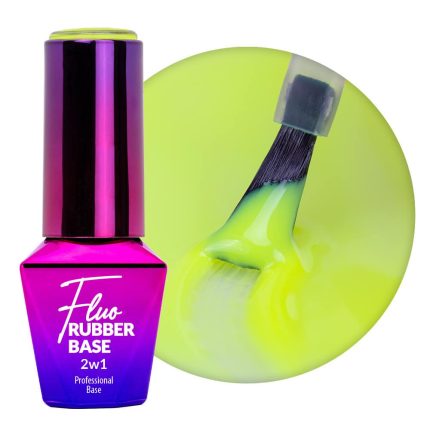 Nagu bāze MollyLac Rubber Base 2in1 Fluo Cool Swirl 10g. Nr.2