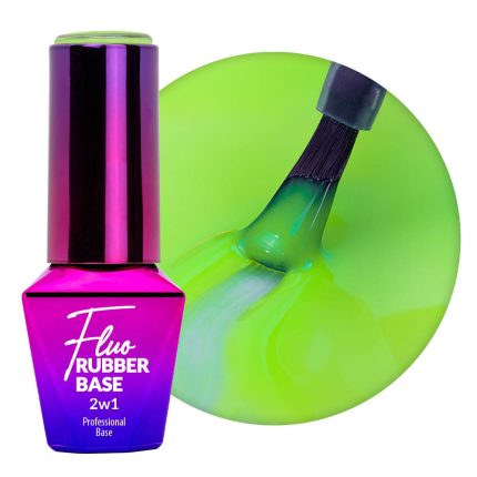 Nagu bāze MollyLac Rubber Base 2in1 Fluo Lime Mojito 10g. Nr.3