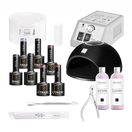 Gēla lakas komplekts iesācējiem OCHO NAILS iesācēja komplekts Nr. 2