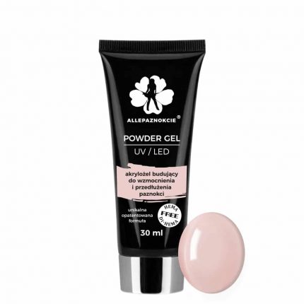 Pūdergels akrila Allepaznokcie HEMA/Di-HEMA FREE Nude 30ml.